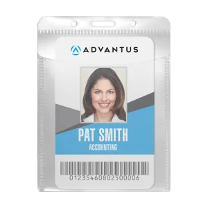 Advantus PVC Free Badge Holder, Vertical, 3 in. x 4 in., 50/PK