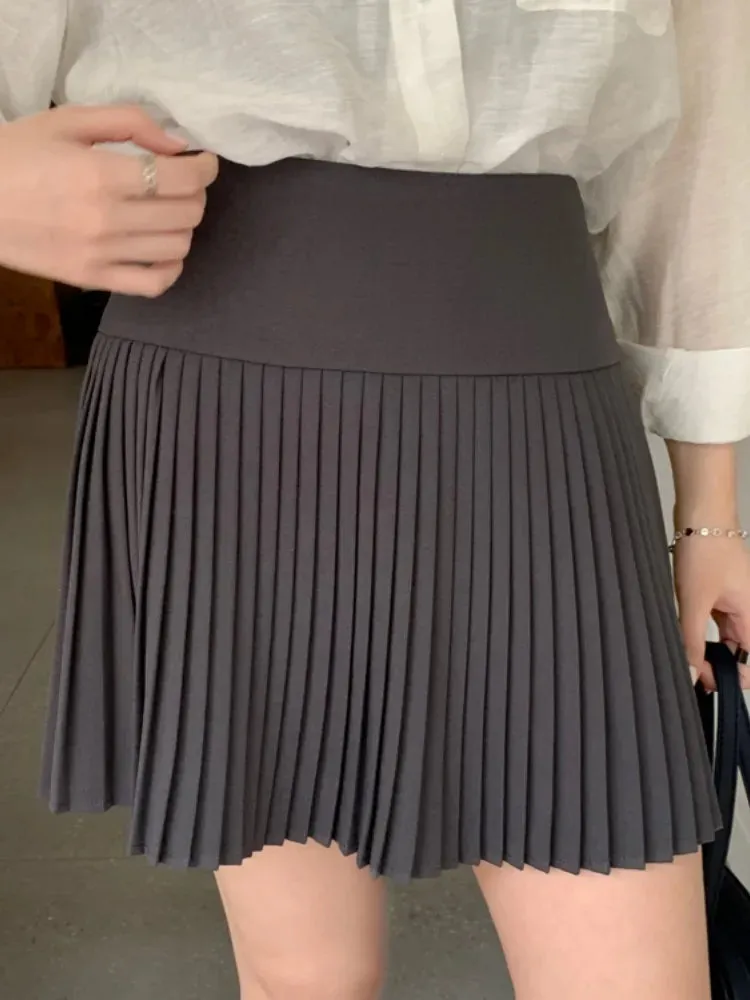 Advbridge  -  4colors SML Korean Preppy style high waist Mini Skirts Woman Summer Slim A-line pleated Skirts womens (X2886)