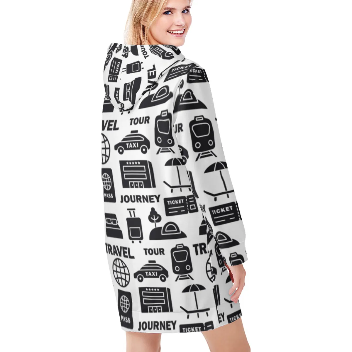 Adventure Awaits Travel Hoodie Dress