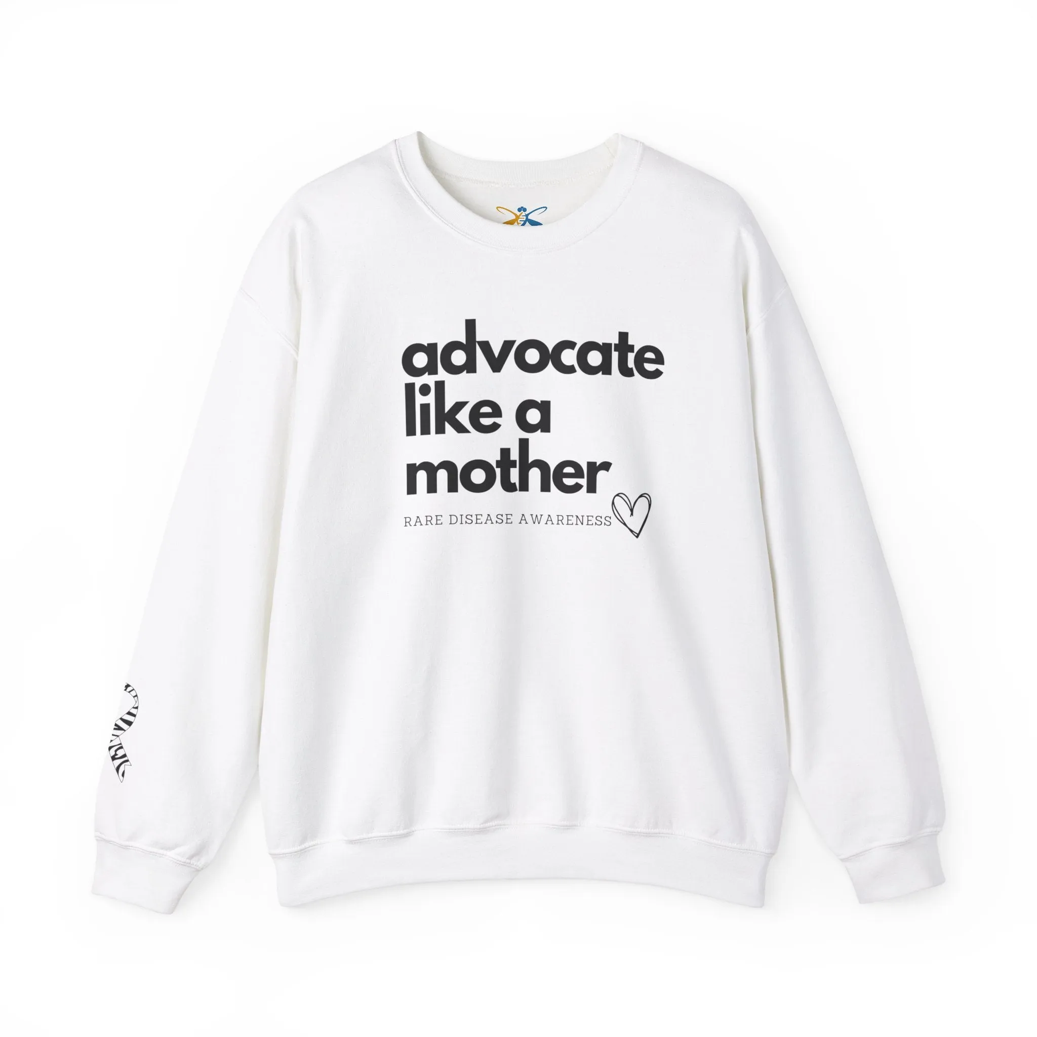 Advocate like a Mother, Ribbon Sleeve Modern, Heavy Blend™ Crewneck Sweatshirt