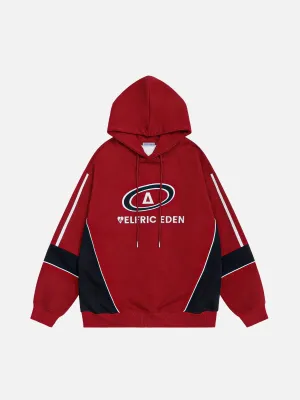 Aelfric Eden Color Blocking Embroidery Hoodie