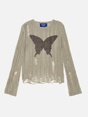 Aelfric Eden Embroidery Butterfly Cut-Out Sweater