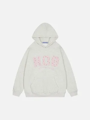 Aelfric Eden Flower Embroidery Number Hoodie