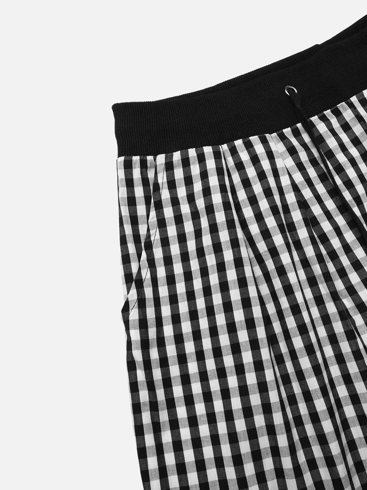 Aelfric Eden Vintage Black White Plaid Baggy Pants