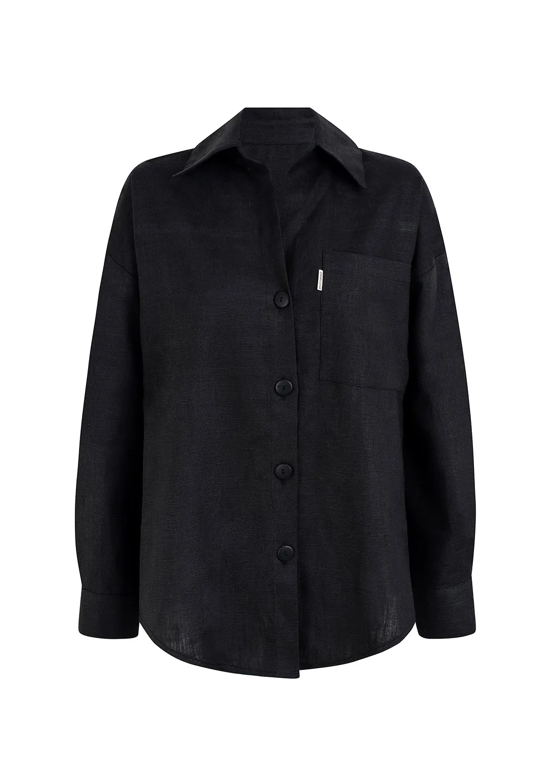 aella linen shirt black