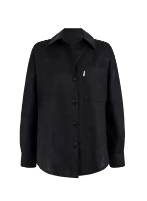 aella linen shirt black