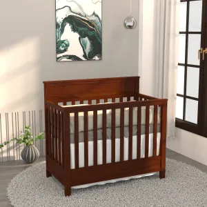 Aesthetic Dark Brown Finished Wooden Handmade Stripped Cradle