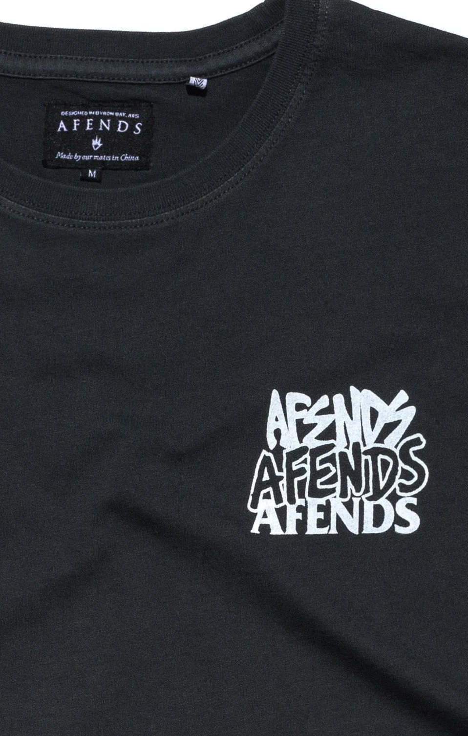 Afends Mens Black Brains - Standard Fit Tee