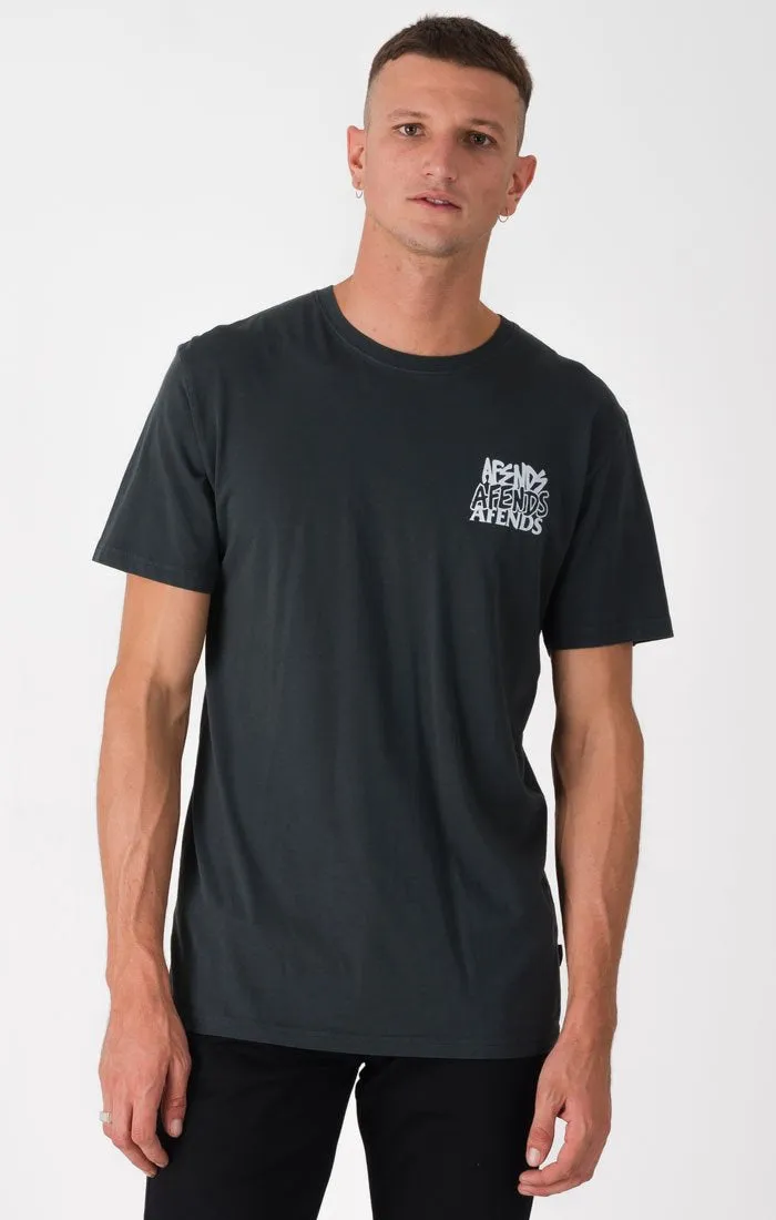 Afends Mens Black Brains - Standard Fit Tee