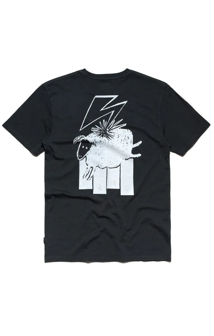 Afends Mens Black Brains - Standard Fit Tee