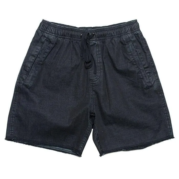 Afends Mens Elastic Denim Short - Faded Black - Denim Elastic Walkshort