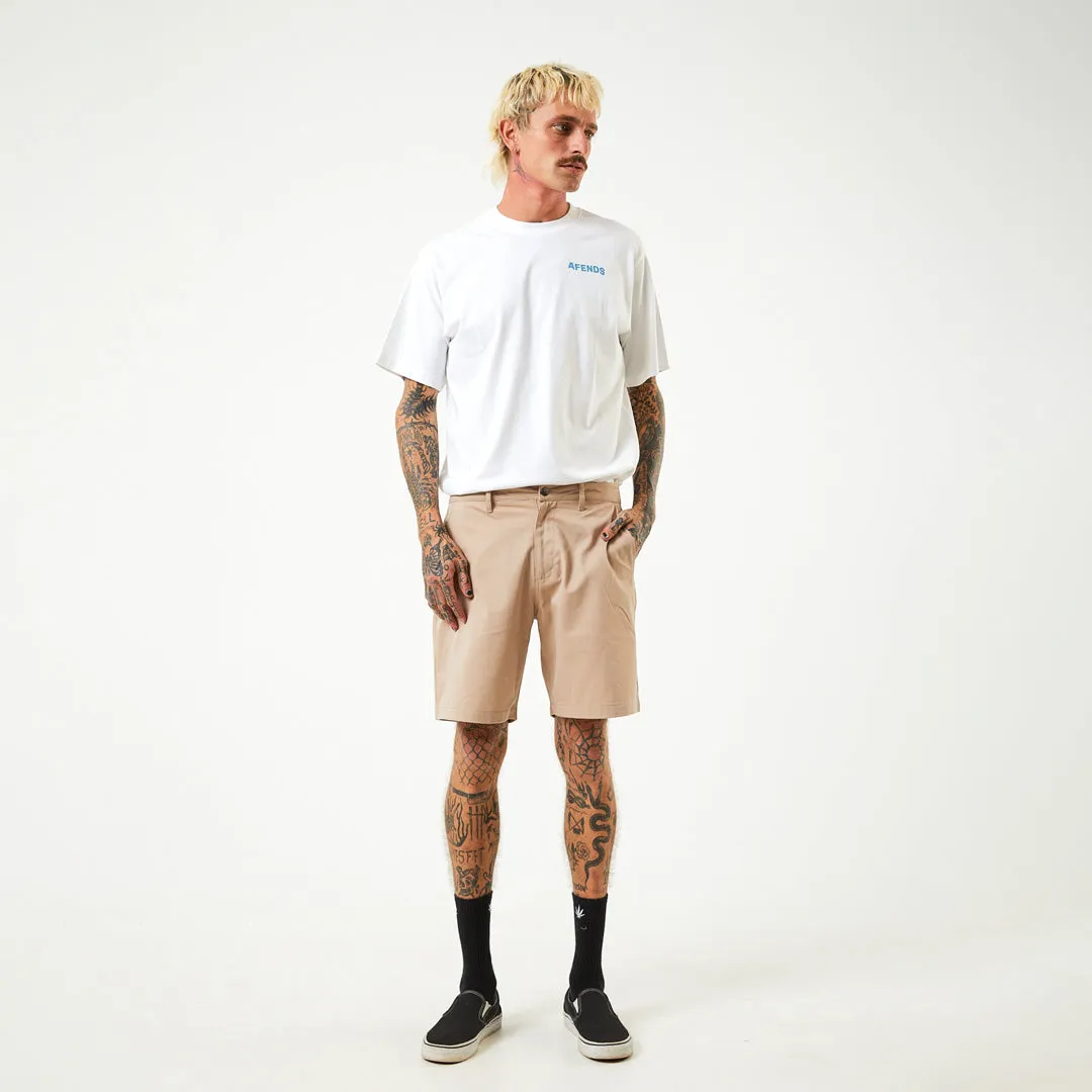 AFENDS Mens Ninety Twos - Chino Shorts - Bone