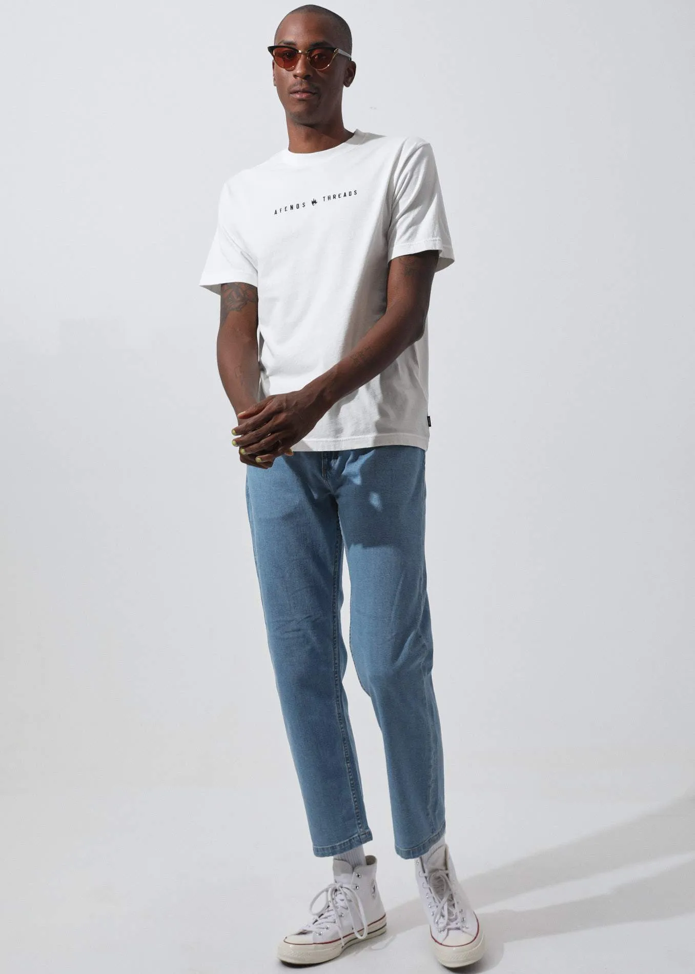 Afends Mens Threads - Retro Fit Tee - Blanc