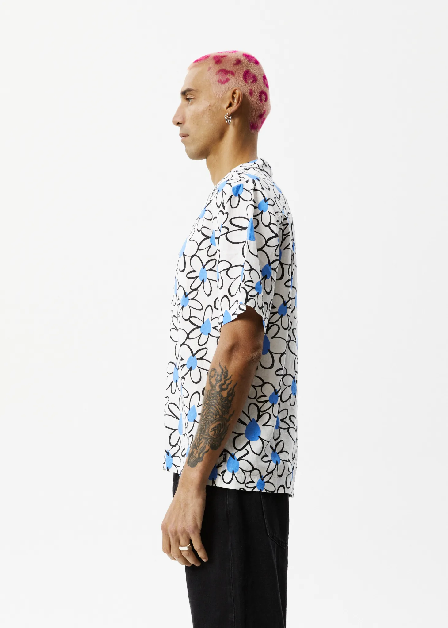 AFENDS Mens Waterfall - Cuban Short Sleeve Shirt - White