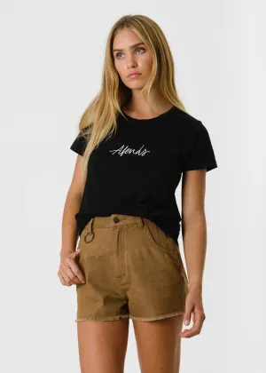 Afends Womens Afends Script - Standard Fit Tee