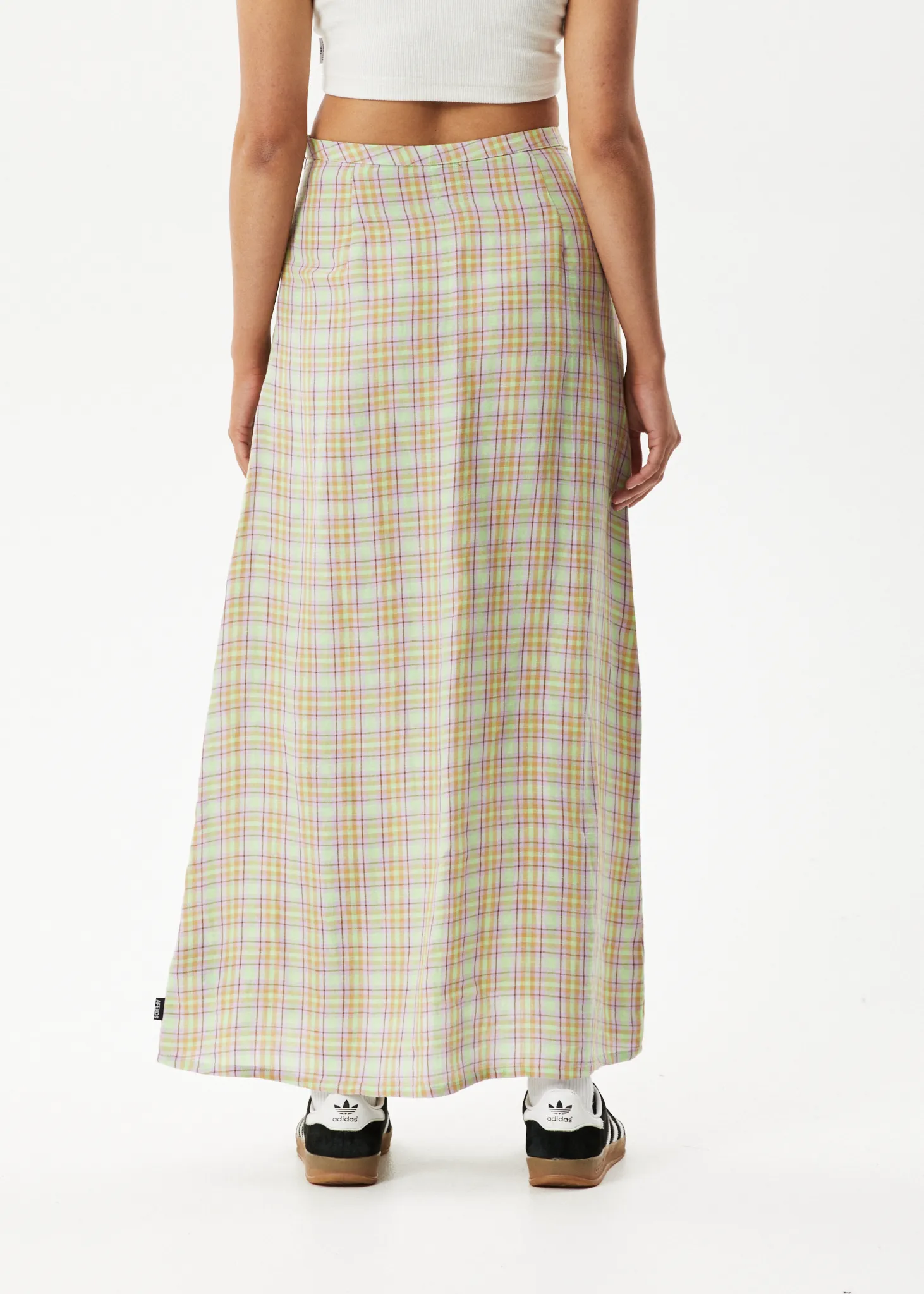 AFENDS Womens Kali - Maxi Skirt - Pistachio Check