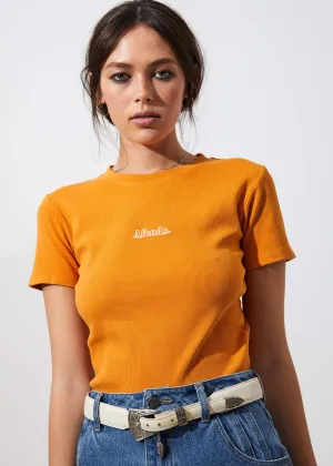 Afends Womens Ruby Returns - Rib Tee - Yam