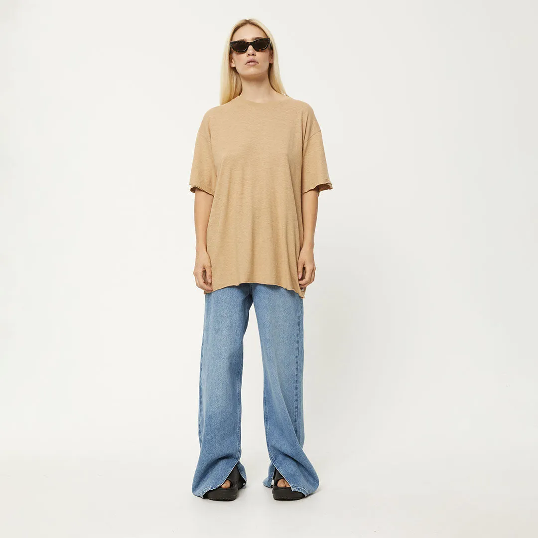 AFENDS Womens Slay - Oversized Tee - Tan