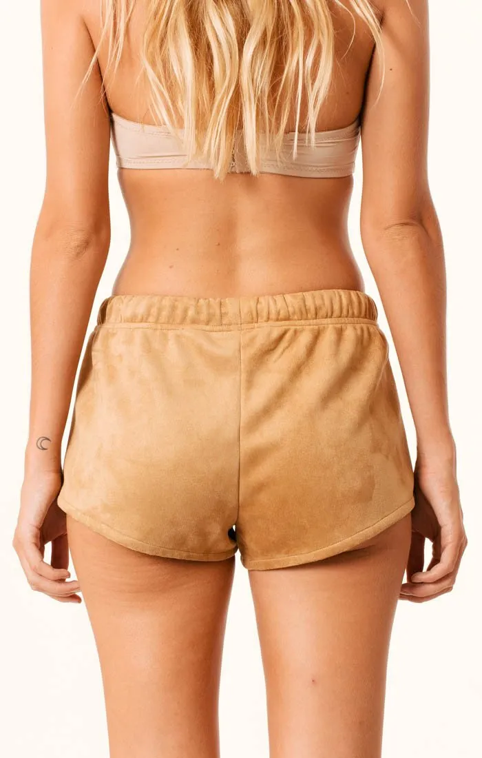 Afends Womens Sunday - Tan Suede - Easy Shorts