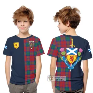 Affleck Tartan Kid T-Shirt Alba with Scottish Lion Royal Arm Half Style