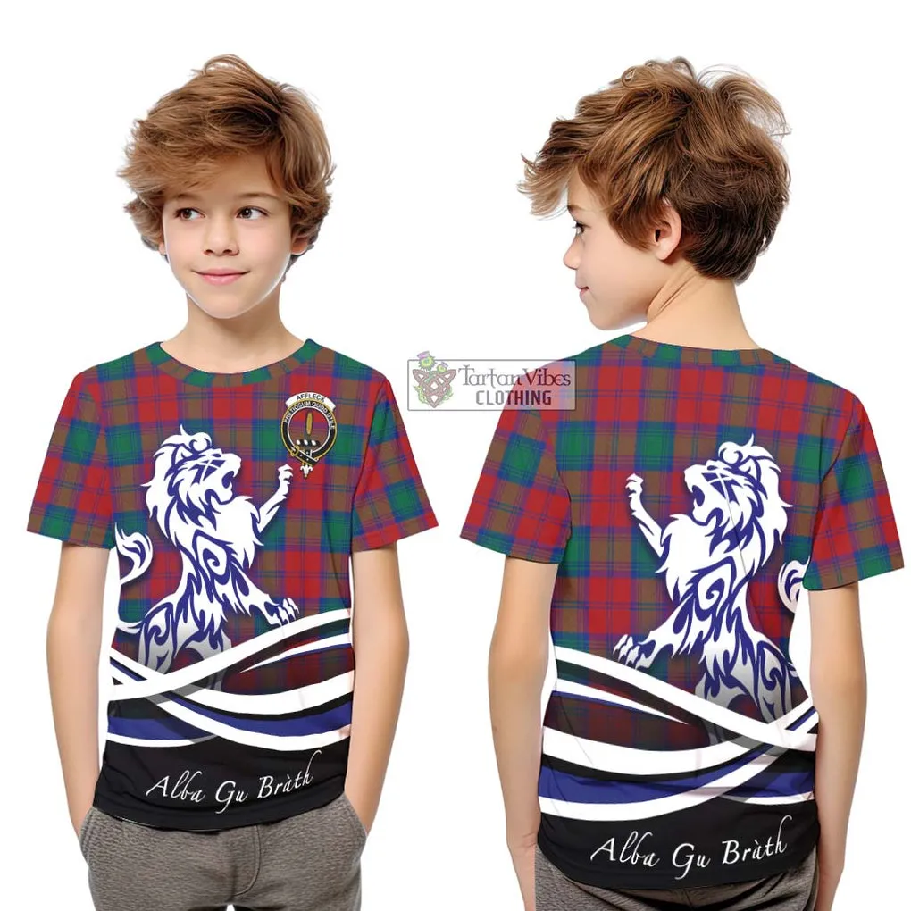 Affleck Tartan Kid T-Shirt with Alba Gu Brath Regal Lion Emblem