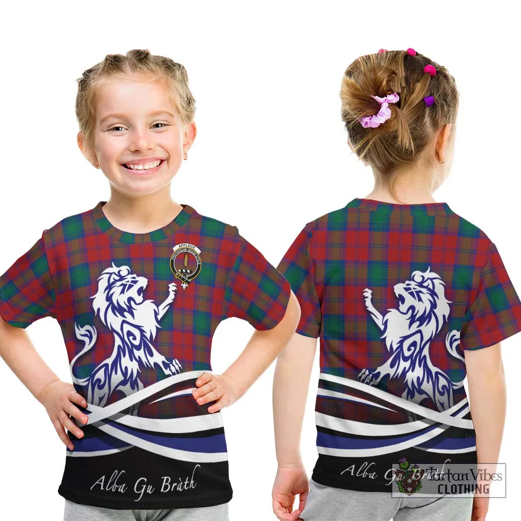 Affleck Tartan Kid T-Shirt with Alba Gu Brath Regal Lion Emblem