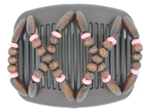 African Butterfly Hair Comb - Beada Brown 146