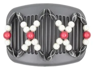 African Butterfly Hair Comb - Dalena Black Pearl 22