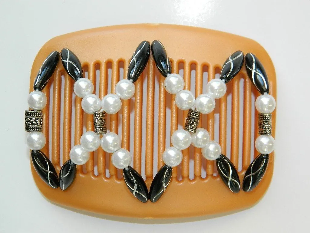 African Butterfly Hair Comb - Dalena Blonde Pearl 01