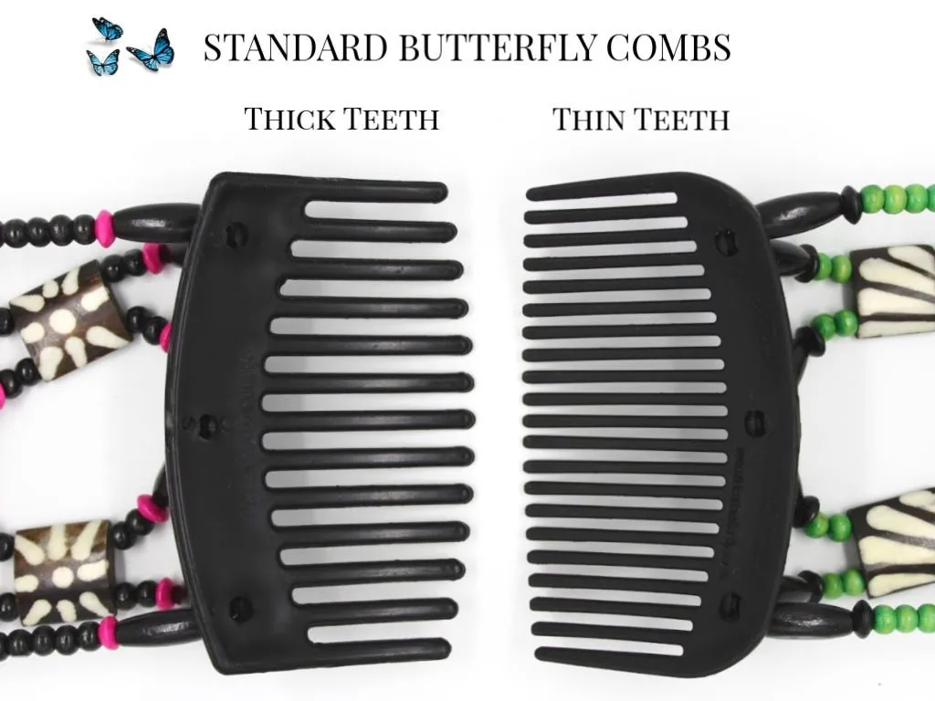 African Butterfly Hair Comb - Dupla Brown 70