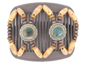 African Butterfly Hair Comb - Gemstone Brown 37