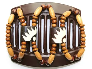 African Butterfly Thick Hair Comb - Stones & Bones Brown 45