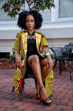 African Print Embroidered Jacket