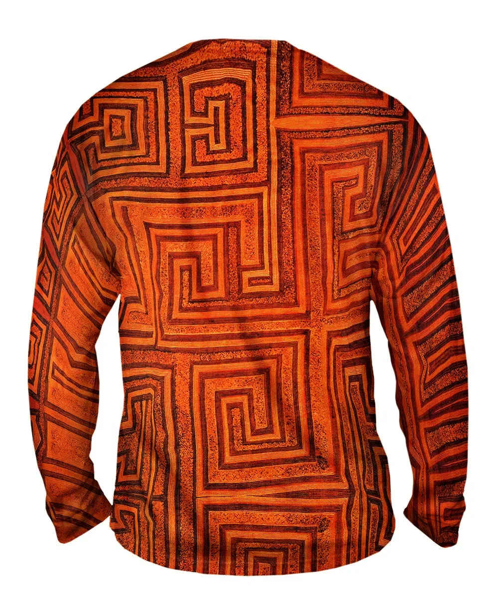 African Tribal Kuba Cloth Labyrinth