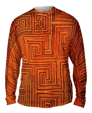 African Tribal Kuba Cloth Labyrinth