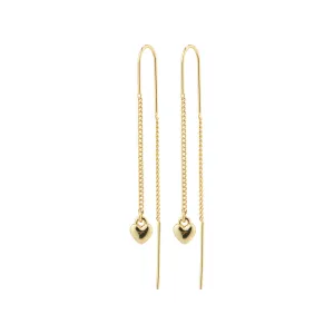 Afroditte Gold Plated Heart Pull Through Earrings