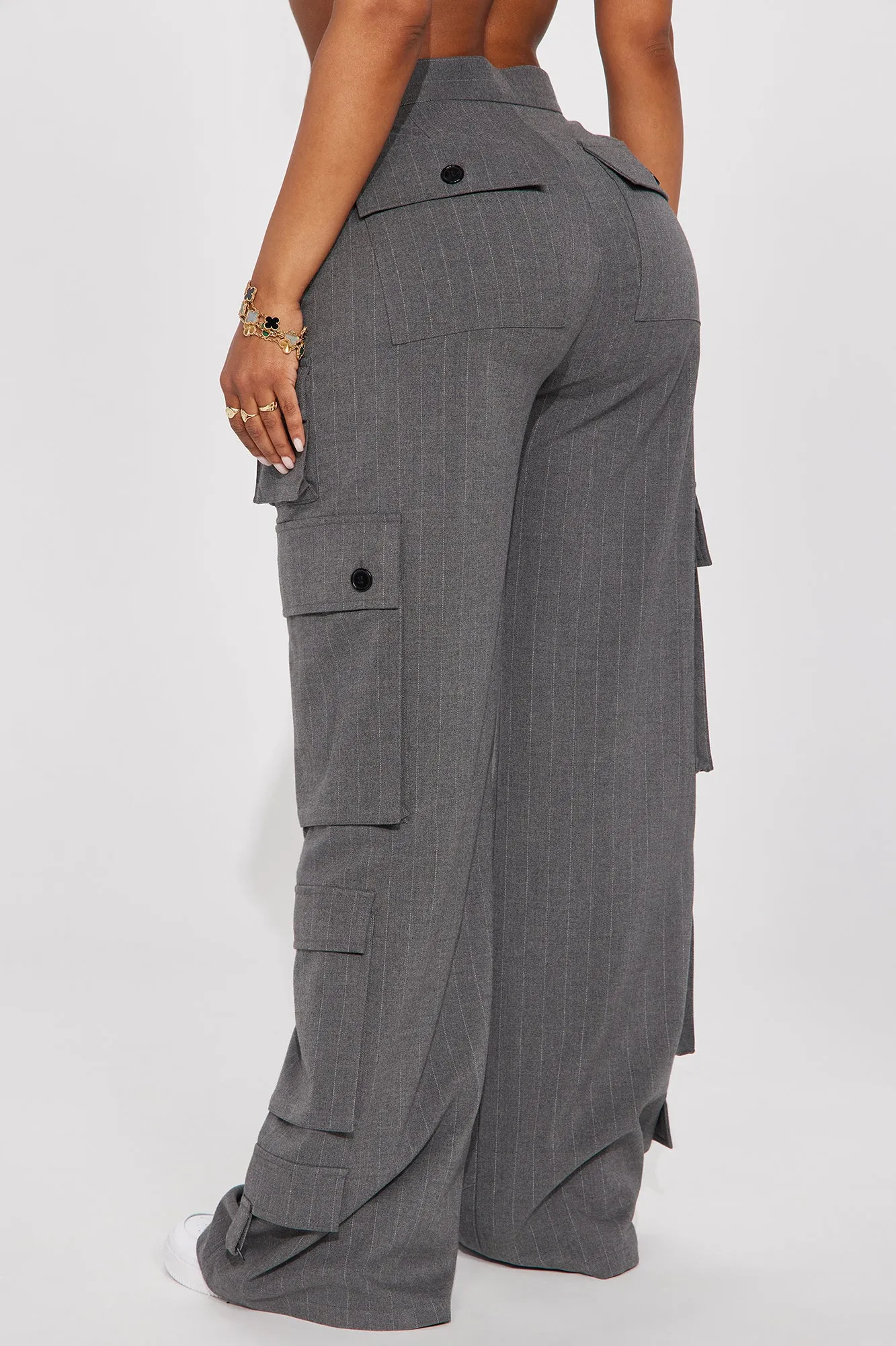 After Hours Pinstripe Trouser - Charcoal