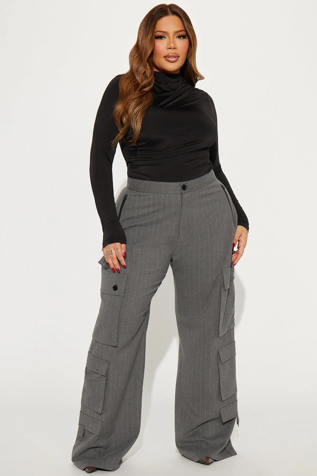 After Hours Pinstripe Trouser - Charcoal