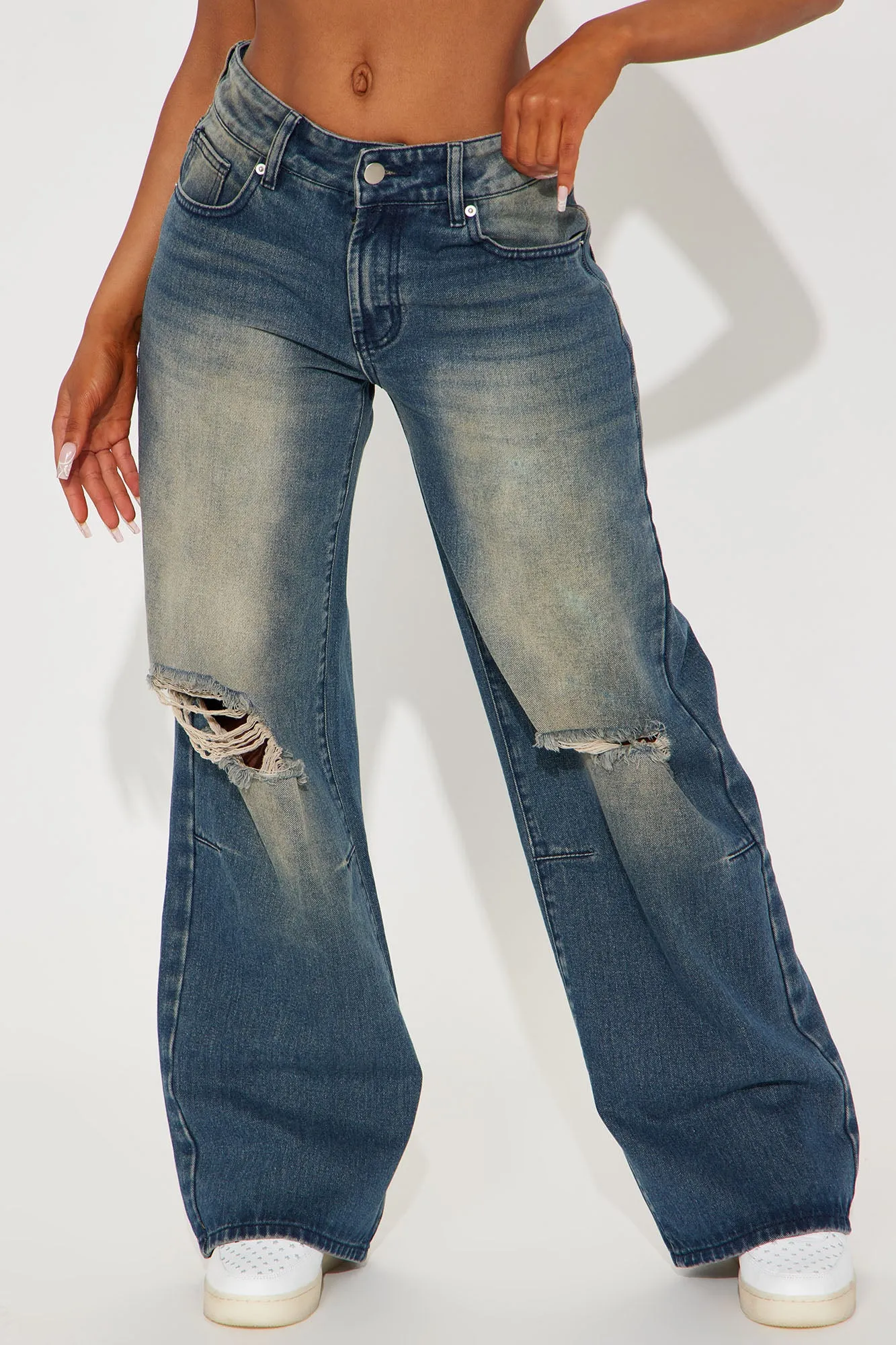 Afternoon Delight Baggy Jeans - Dark Wash