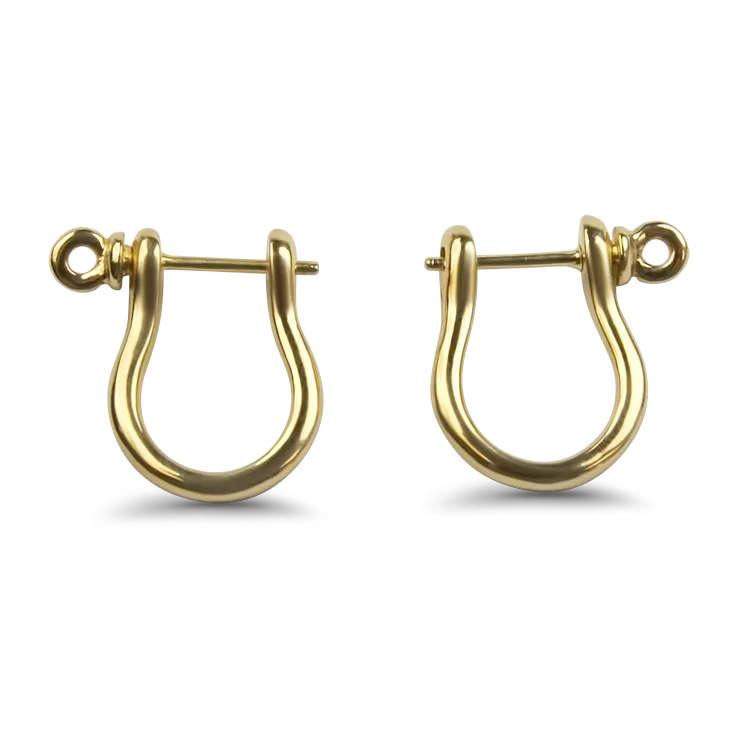 A.G.A. Correa Estate 14K Yellow Gold Shackle Hoop Earrings