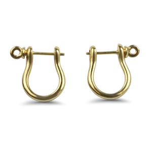 A.G.A. Correa Estate 14K Yellow Gold Shackle Hoop Earrings