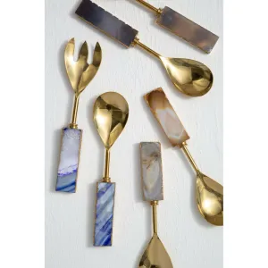 Agata Grey / Gold Serving Set