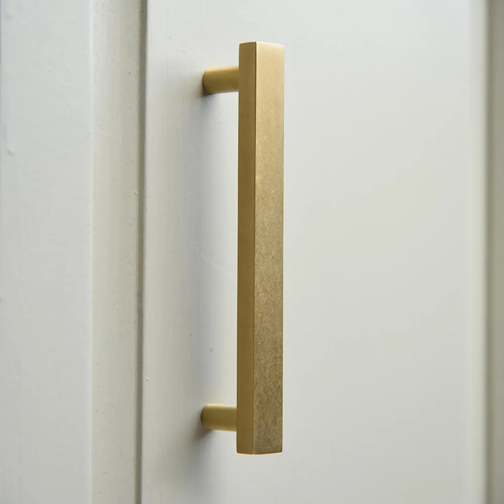 Aged Brass Cuboid Pull Handle