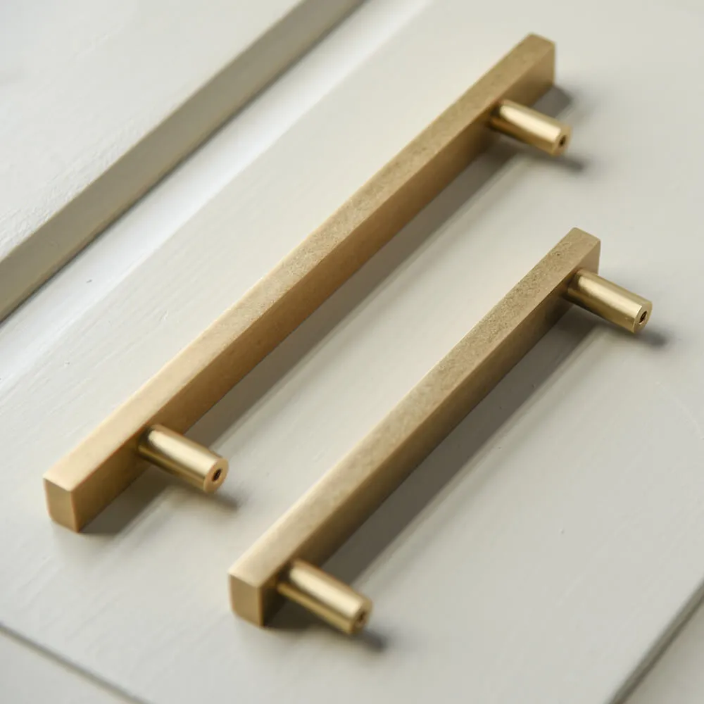 Aged Brass Cuboid Pull Handle