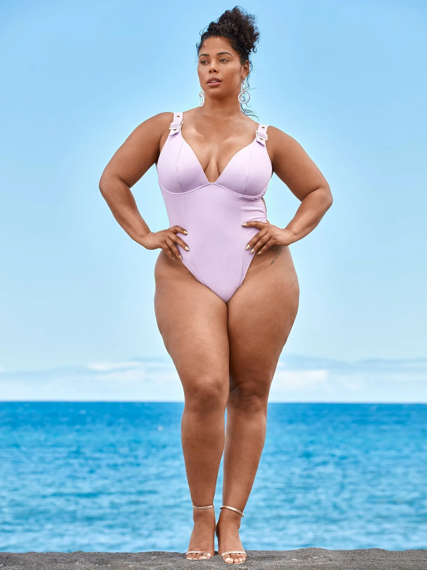 'Agent Violet' One-Piece Swimsuit - Tabria Majors X FTF