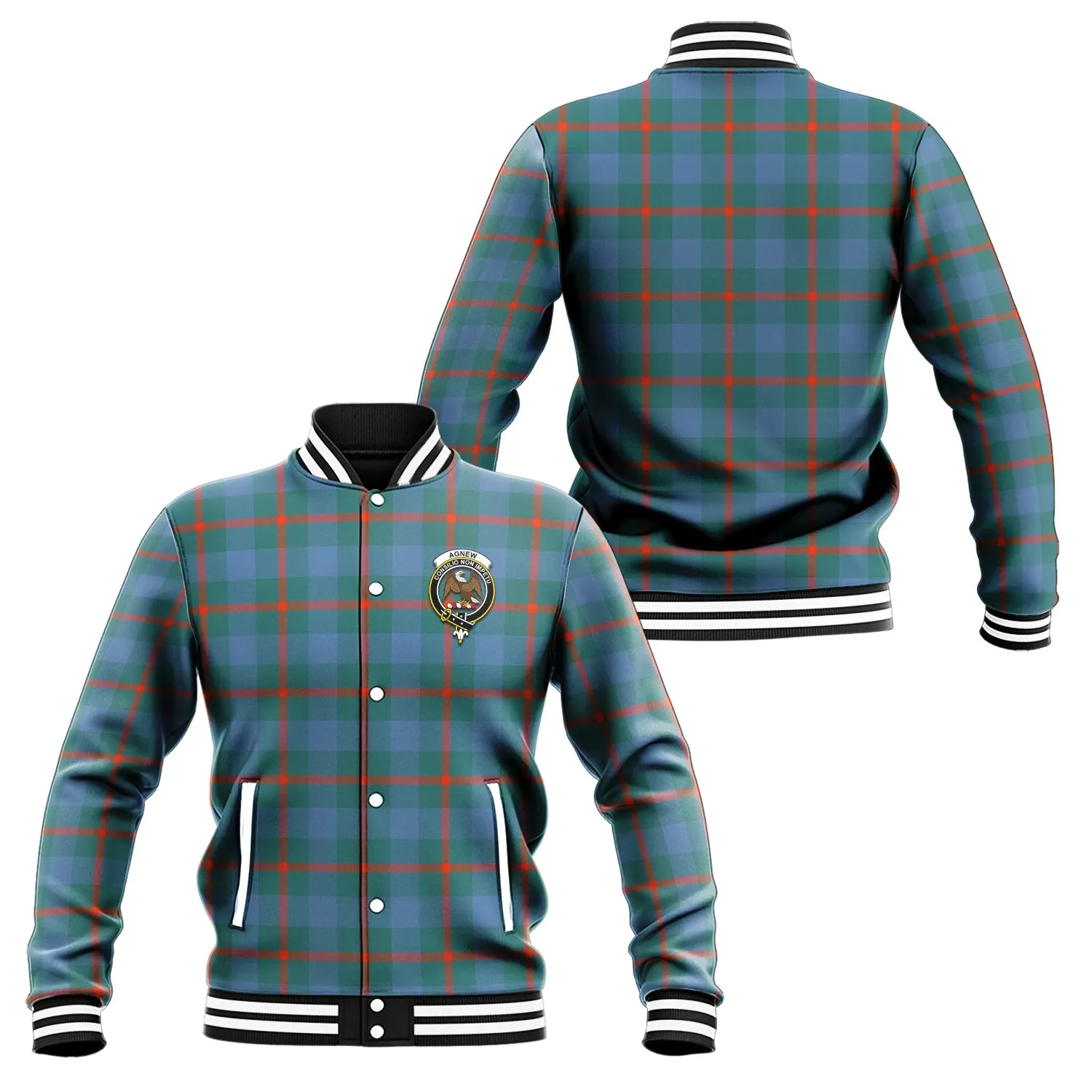 Agnew Ancient Tartan Baseball Jacket with Family Crest