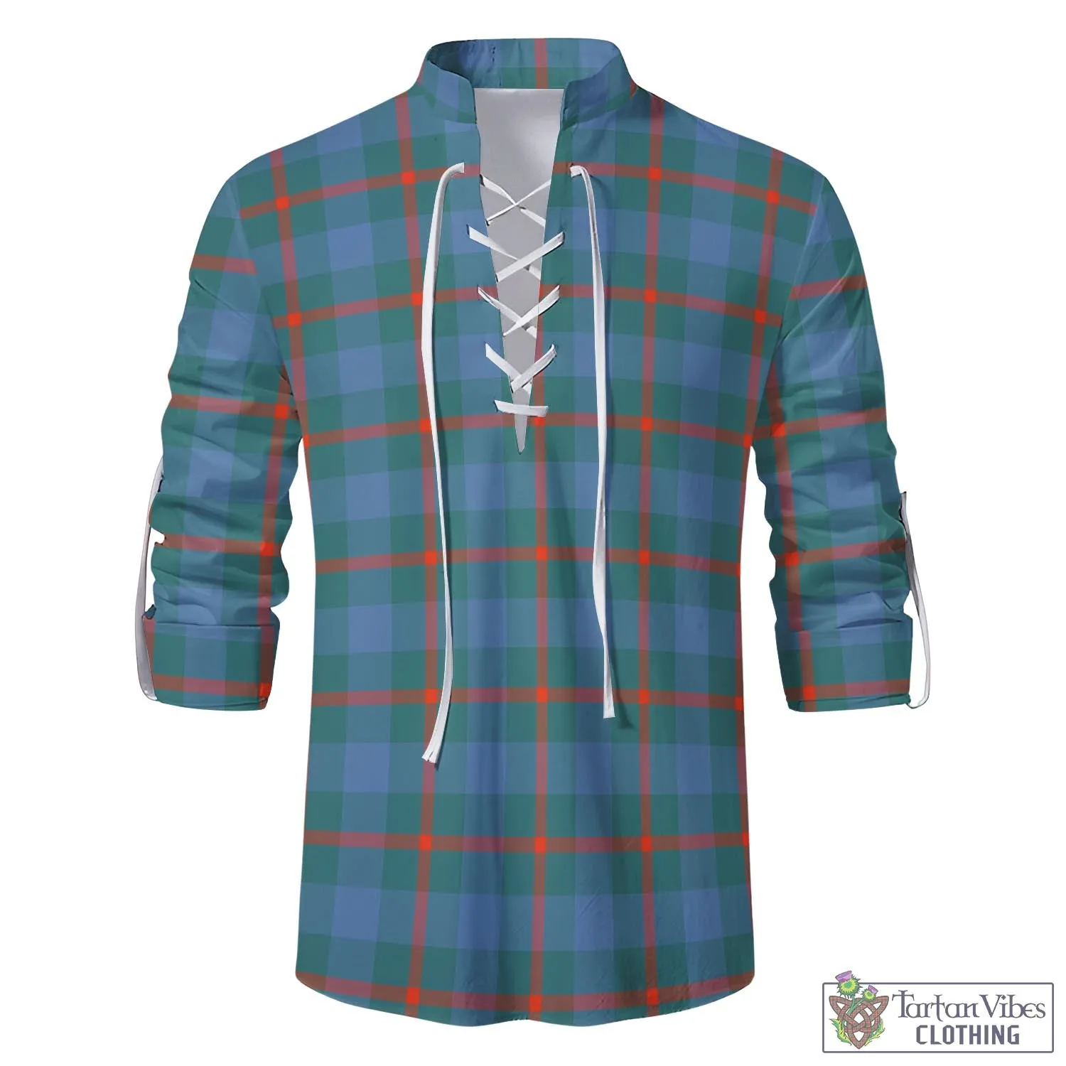 Agnew Ancient Tartan Men's Scottish Traditional Jacobite Ghillie Kilt Shirt