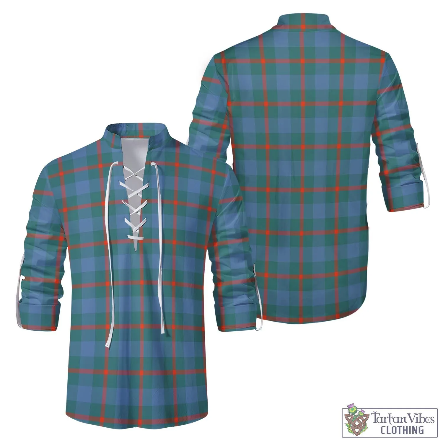 Agnew Ancient Tartan Men's Scottish Traditional Jacobite Ghillie Kilt Shirt