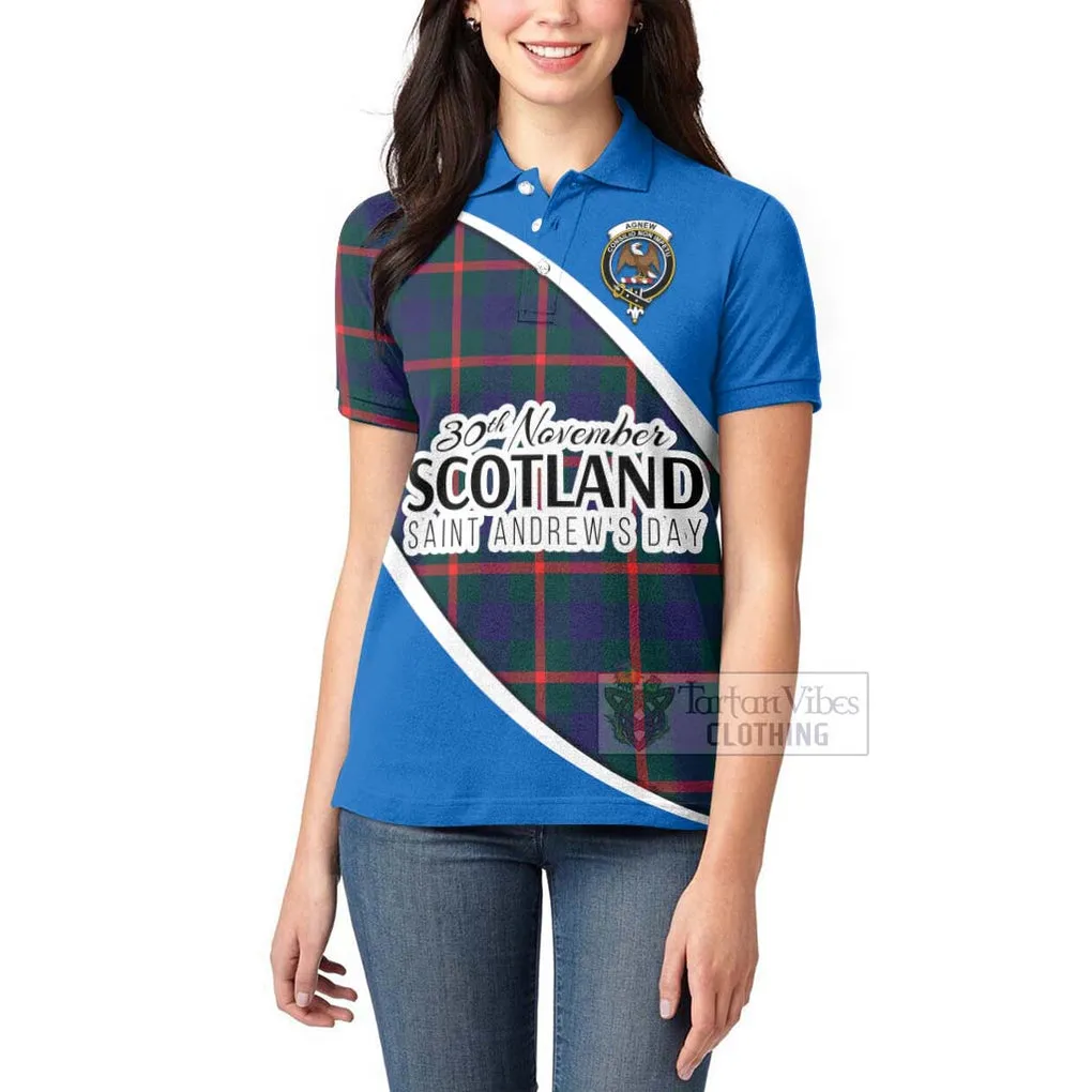 Agnew Family Crest Tartan Women's Polo Shirt Celebrate Saint Andrew's Day in Style