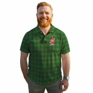 Agnew Irish Clan Tartan Men's Polo Shirt with Coat of Arms